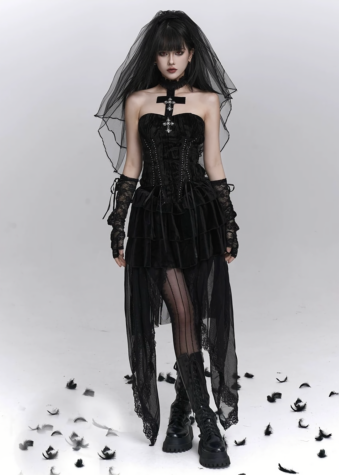 Midnight Cathedral Ensemble (Cardigan / Bustier / Skirt) / LG1406