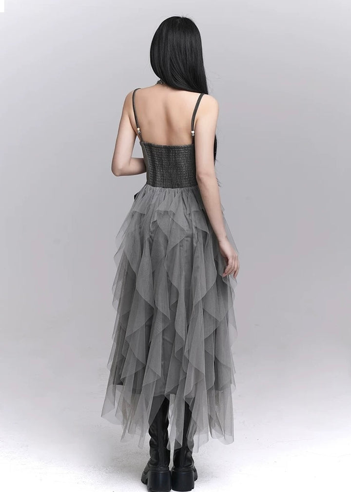dark rose suspender dress / LG1214_e4r