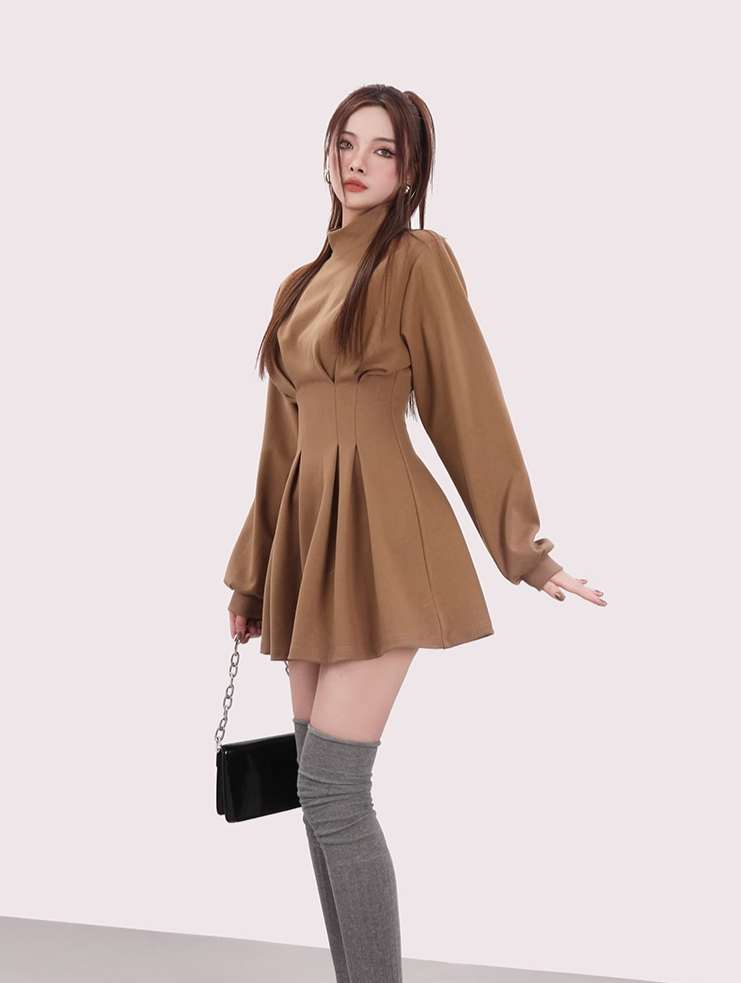 volume sleeve mini dress /mu1109