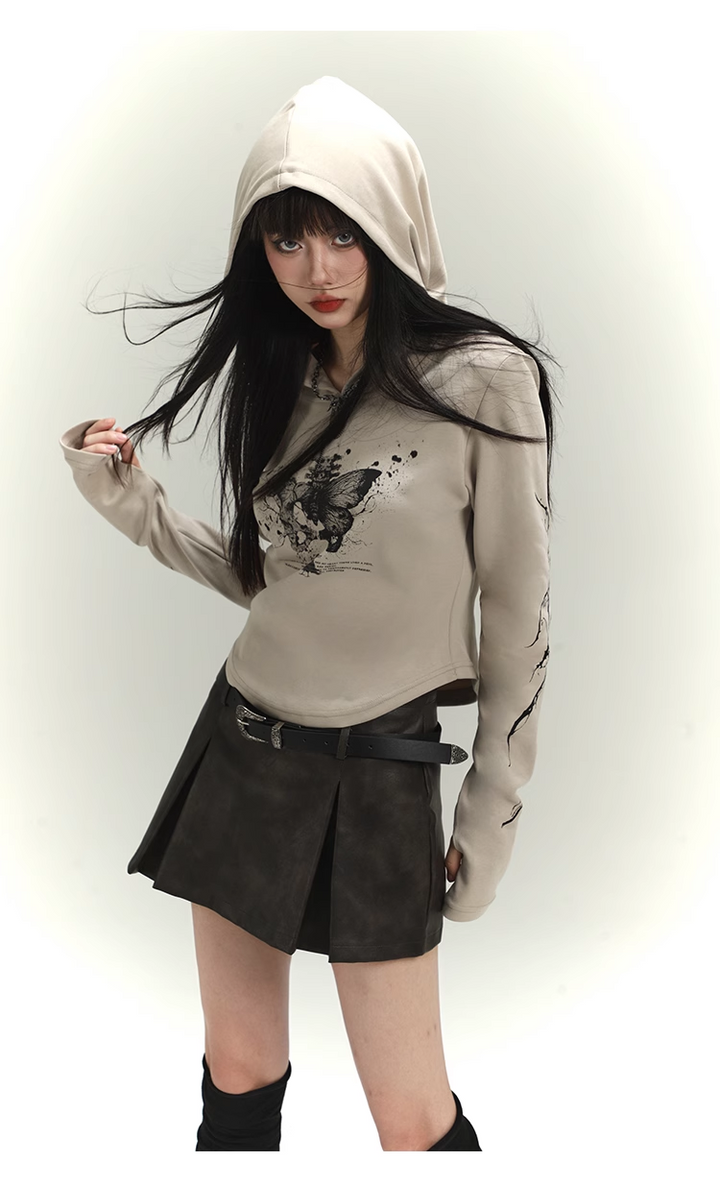 hooded short sweatshirt / LG1104