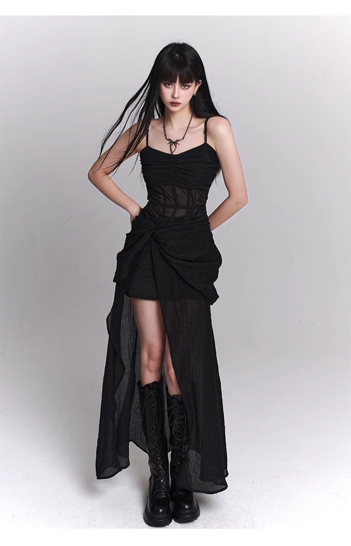 black gothic one piece dress / LG1101_e4r
