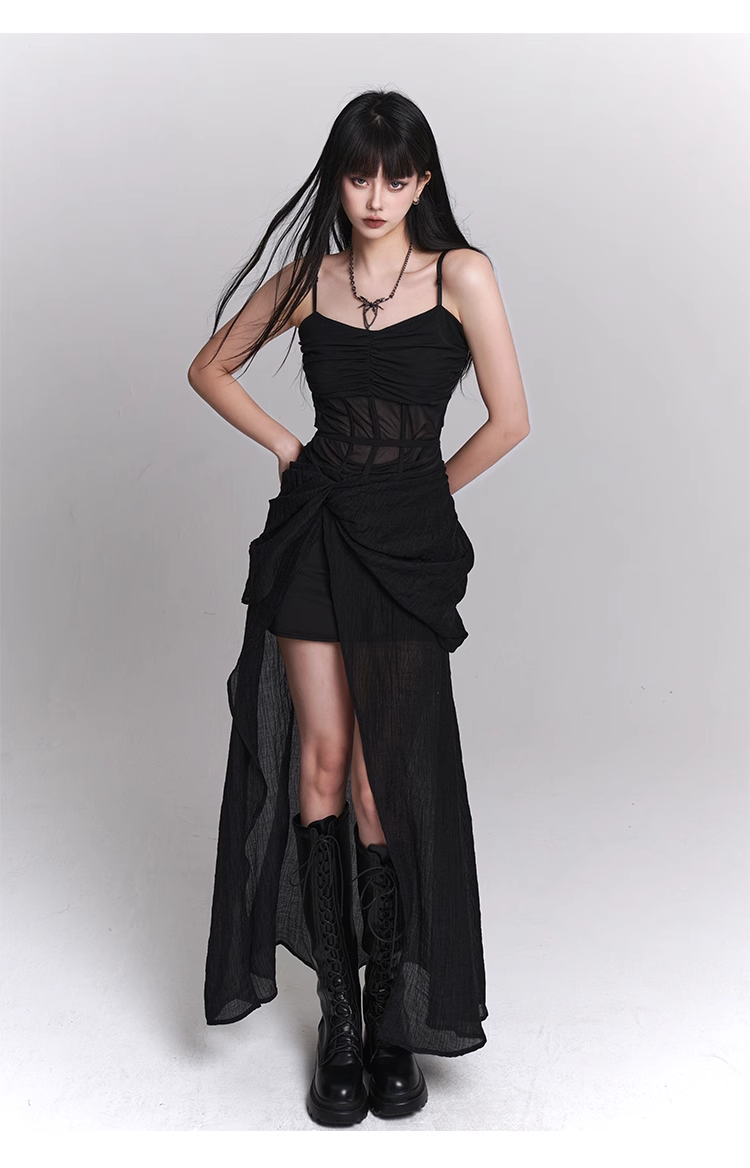 black gothic one piece dress / LG1101