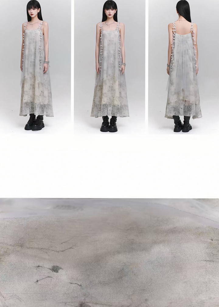 VEIL FLOWER LAYERED DRESS / LG1552