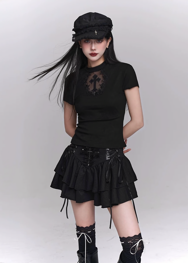 CROSS TURTLENECK SLIM FIT TOPS / LG1265_E4R