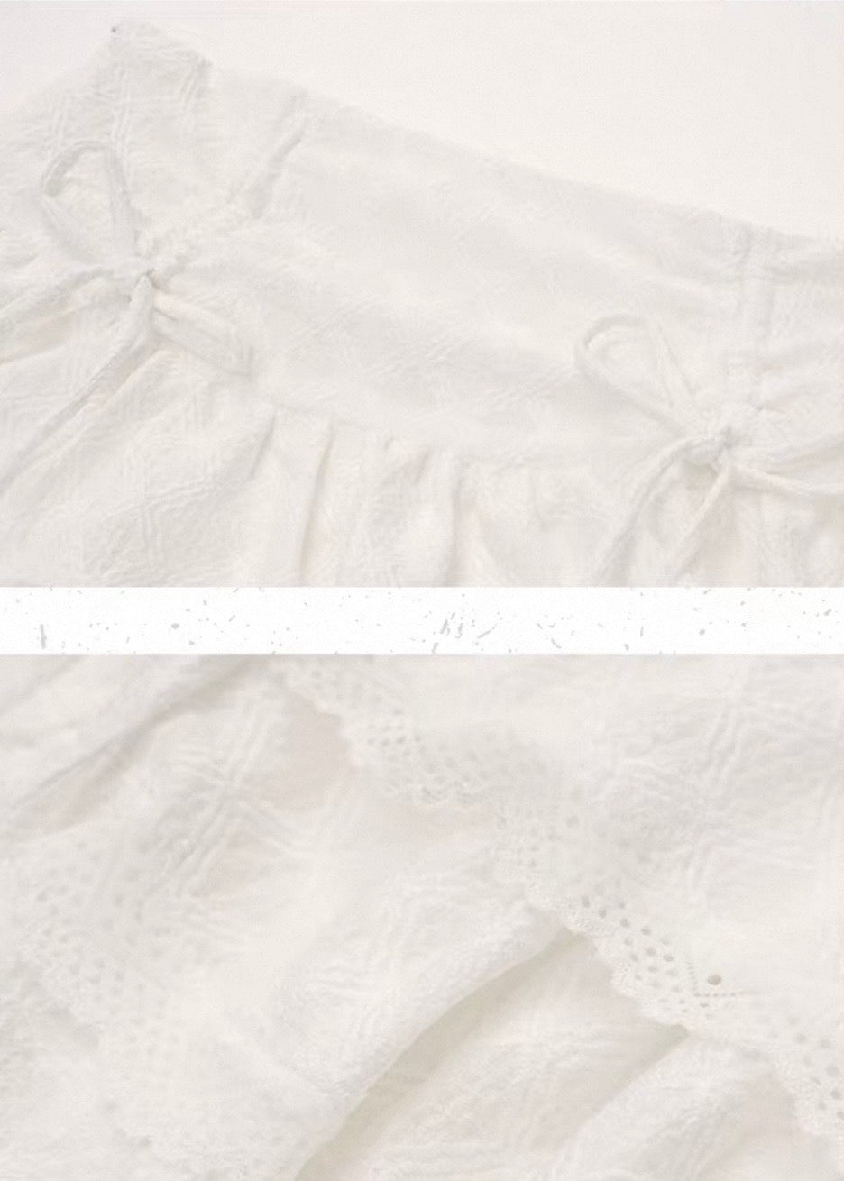 Asym Lace Hem Frill Skirt / LG1395