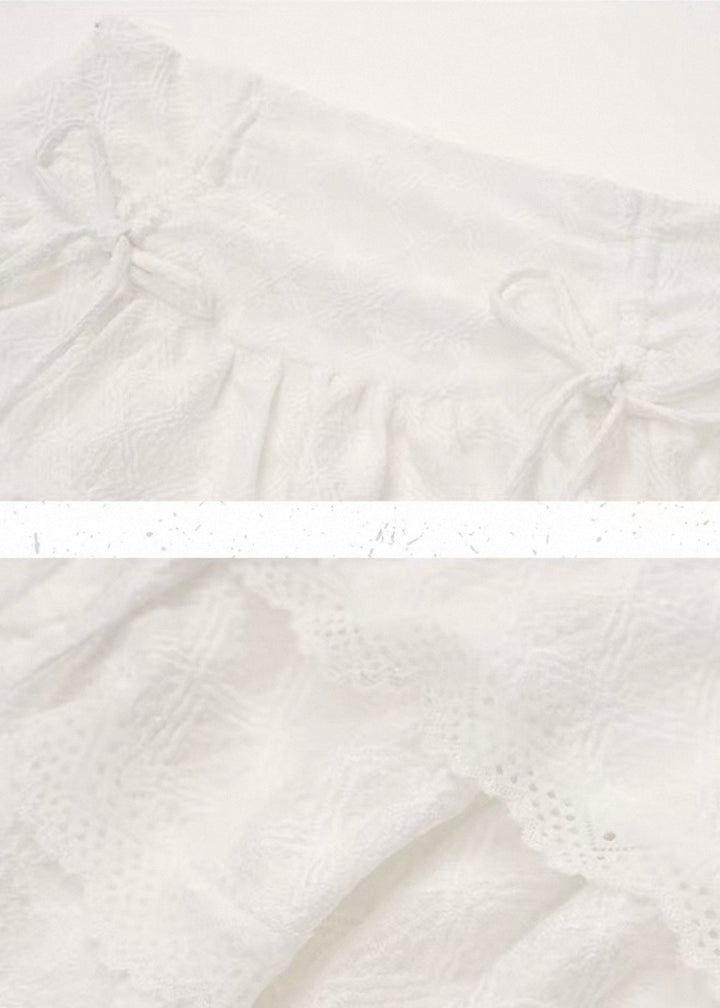 Asym Lace Hem Frill Skirt / LG1395