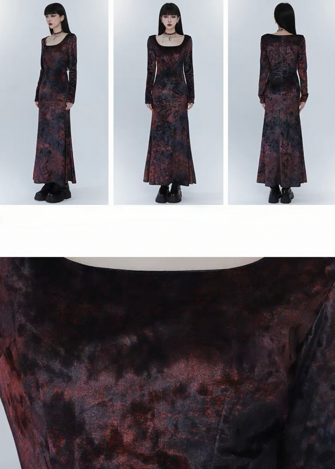 Red Marble Long Dress / LG1512