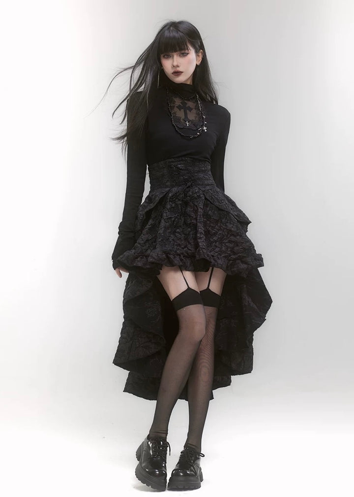 GOTHIC IRREGULAR HEM SKIRT / LG1186_e4r