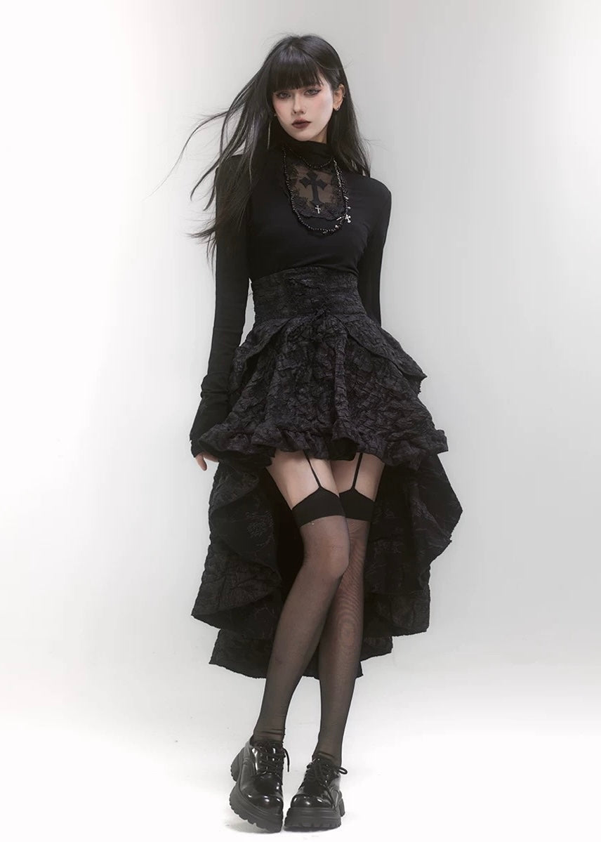 【당일 배송】gothic irregular hem skirt / LG1186