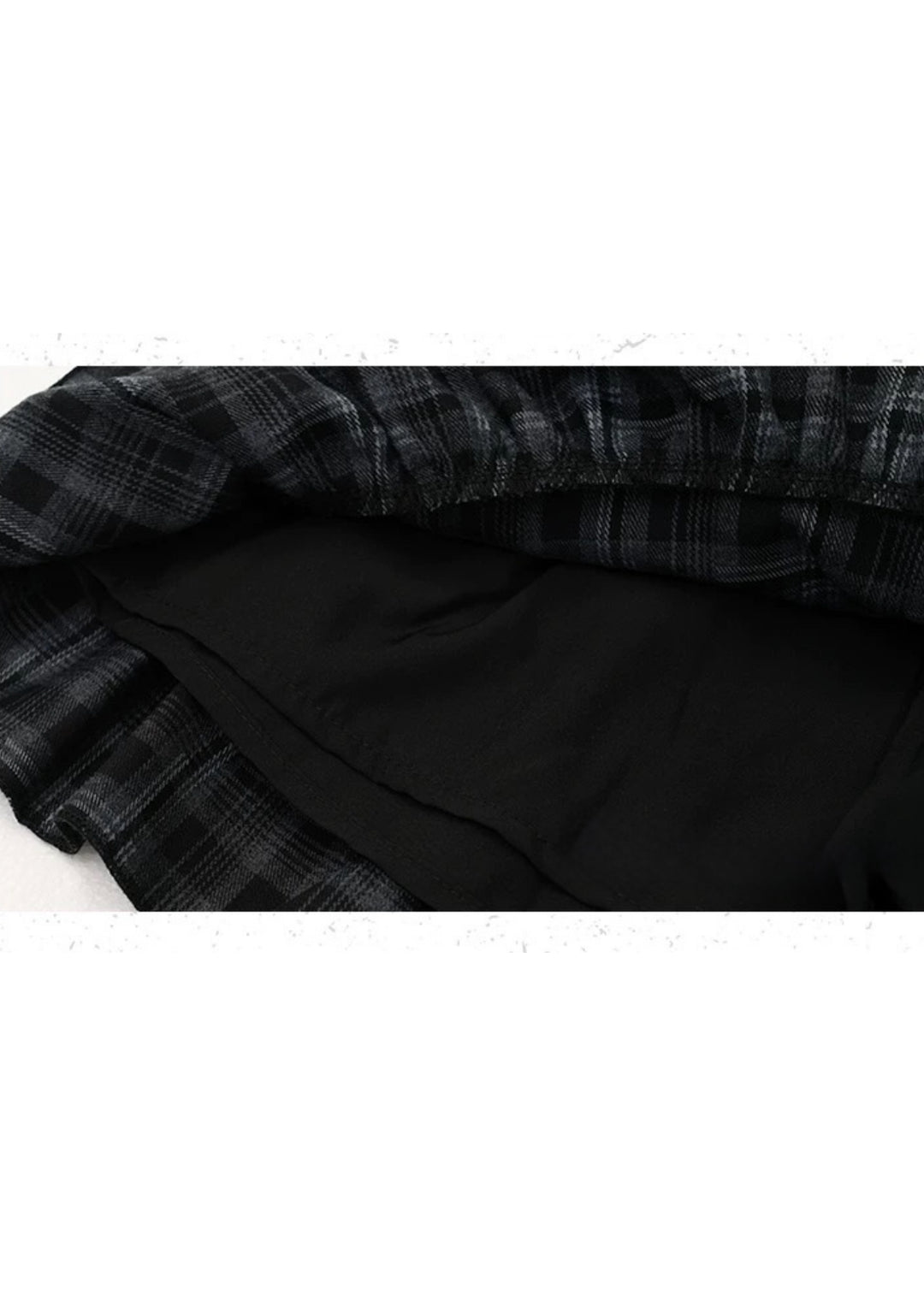 Dark Check Tiered Mini Skirt / lg1375