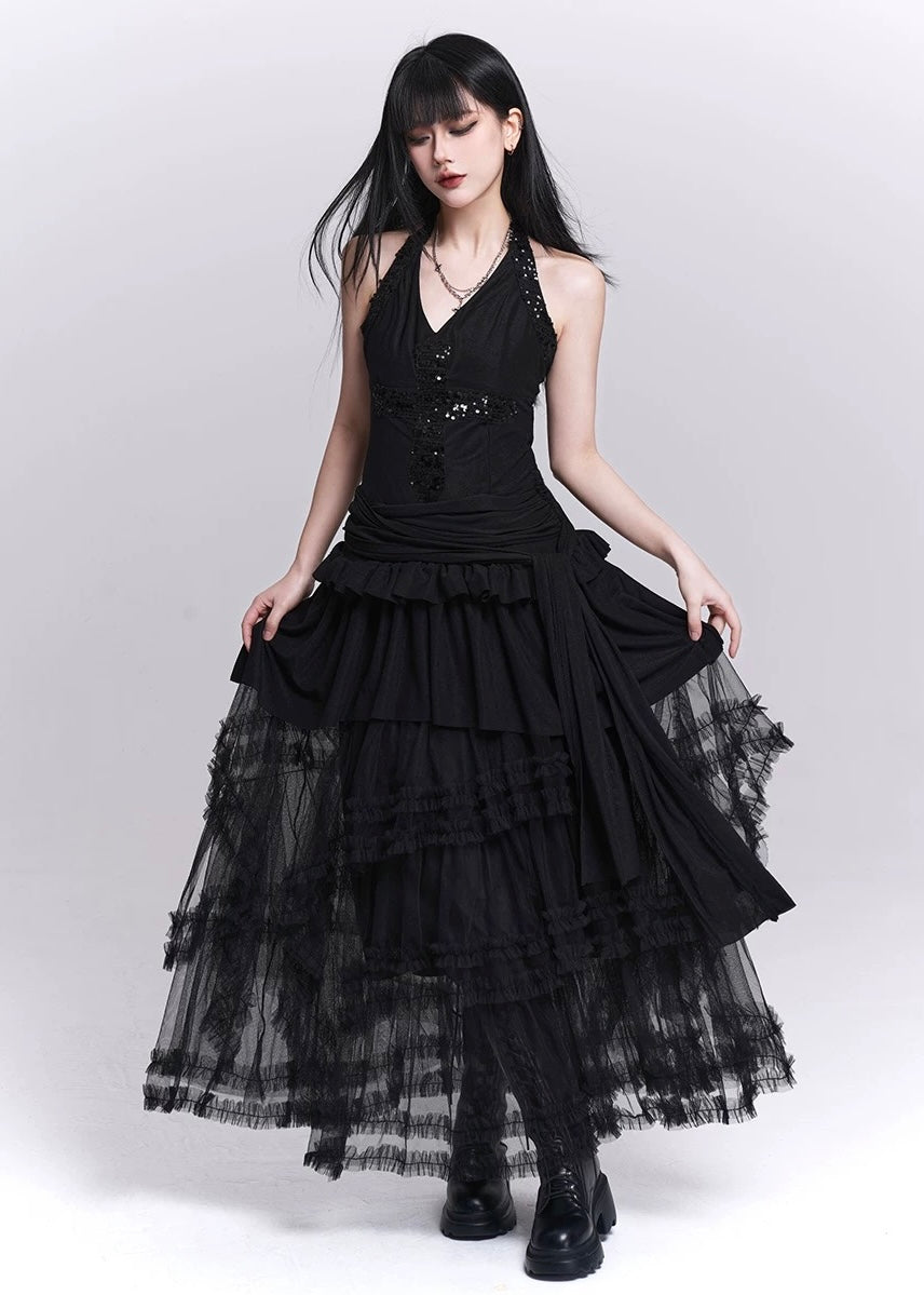 IRREGULAR LACE LAYERED SKIRT / LG1549