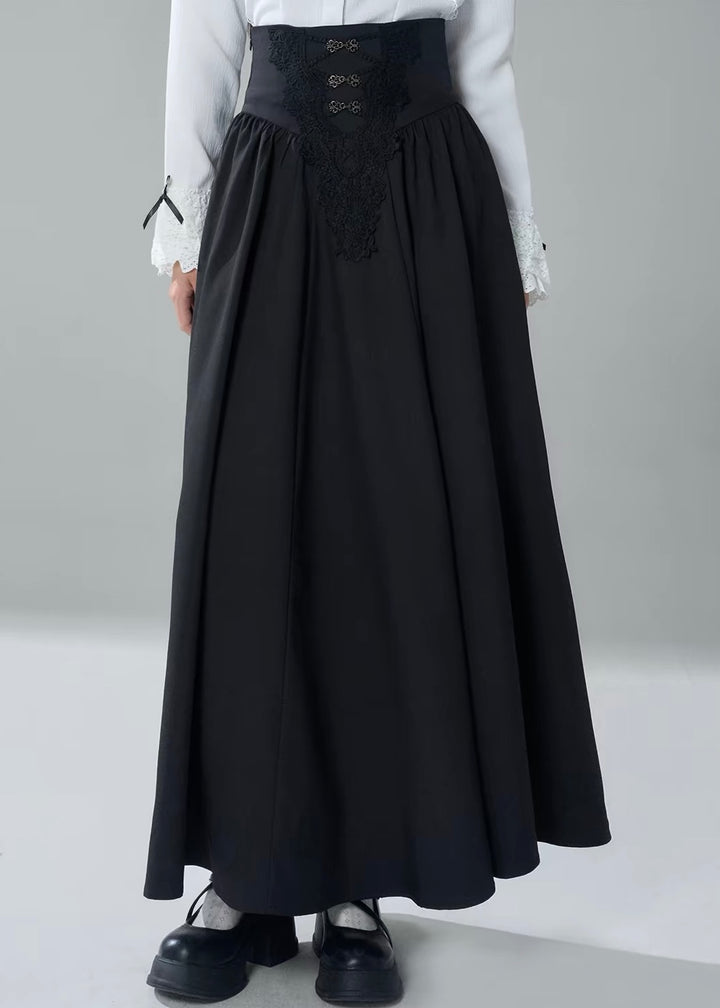 GOTHIC FRILL SHIRT &amp; CORSET WAIST LONG SKIRT / LG1718