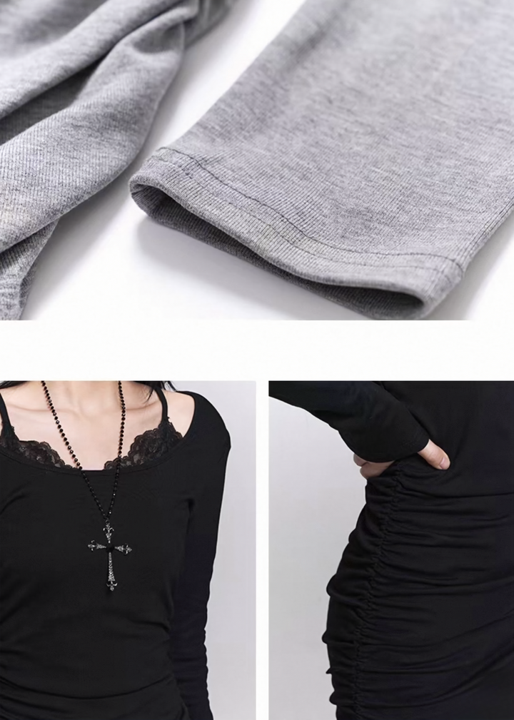 FAKE LAYERED BODYCON DRESS / LG1504