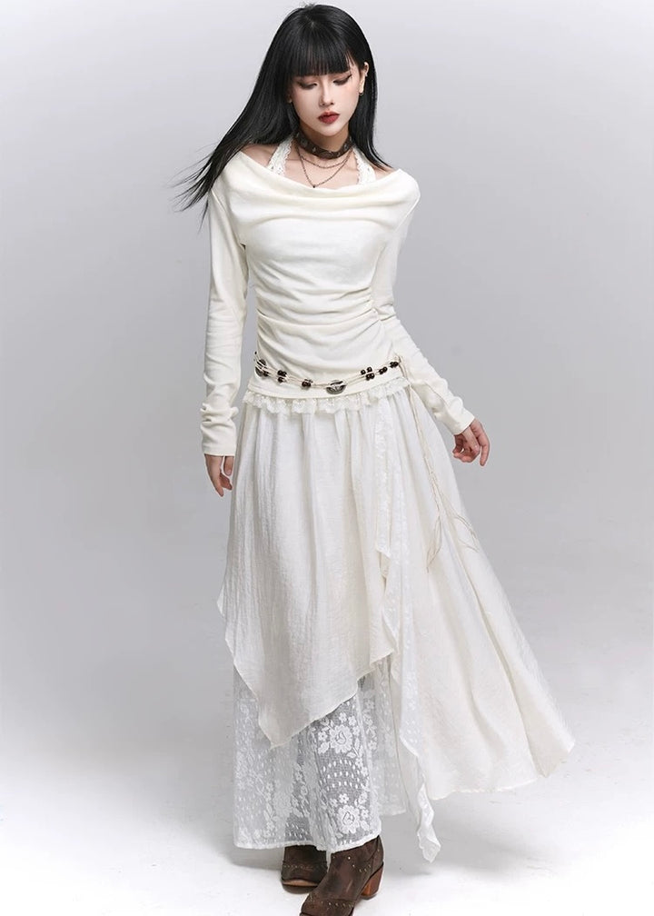 Dual Layer Lace Skirt/lg1349 