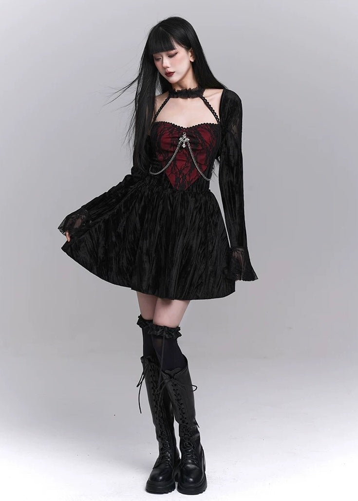 Gothic Rias gothic frill velvet dress / LG1217 – EU4RIA
