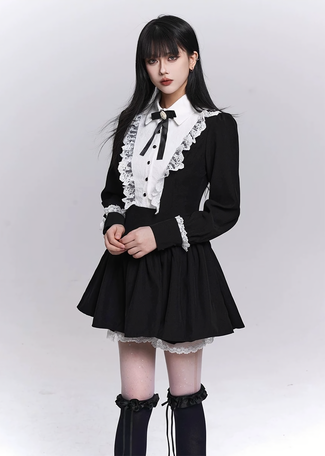 NOCTURNE LACE COLLAR TWO-PIECE SET / LG1503