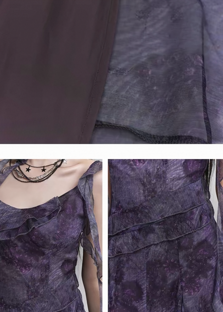 MISTY PURPLE ASYMMETRY DRESS / LG1118