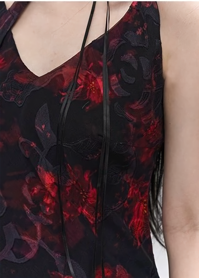 Dark Flower Long Cami Dress/lg1273_e4r