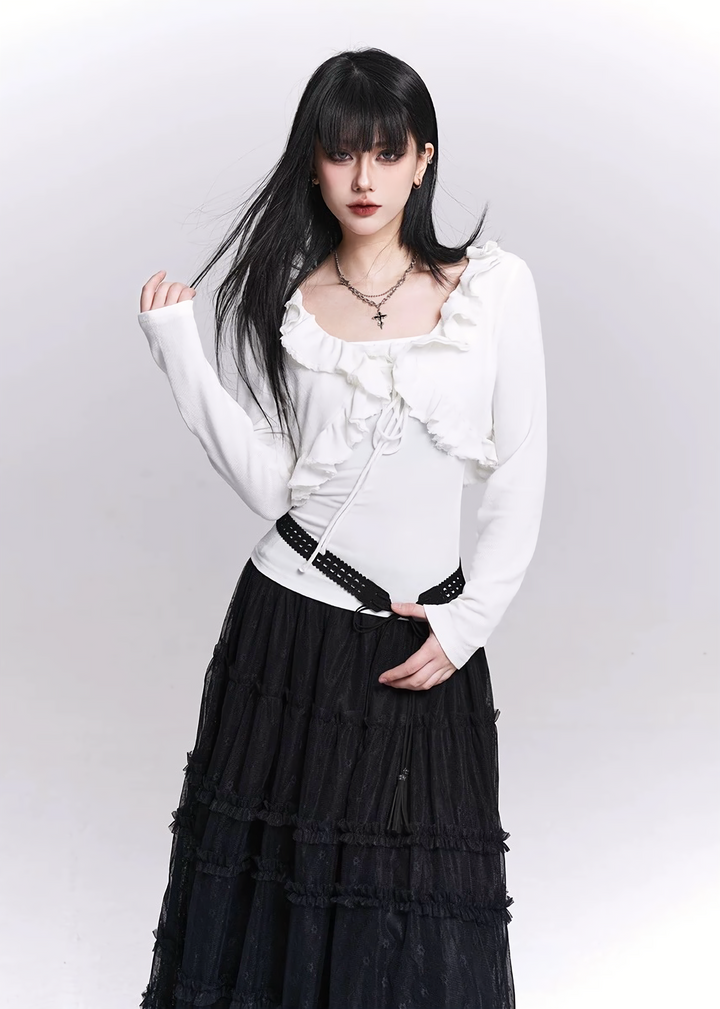 FRILL LAYERED TWO-PIECE TOP / LG1547