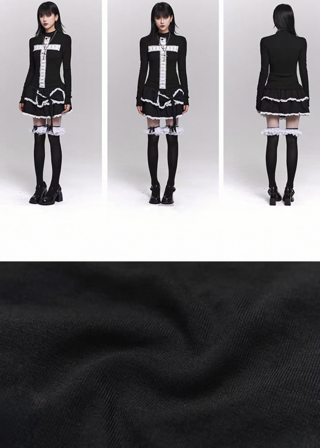 GHOSTLY CROSS HIGHNECK TOP / LG1491