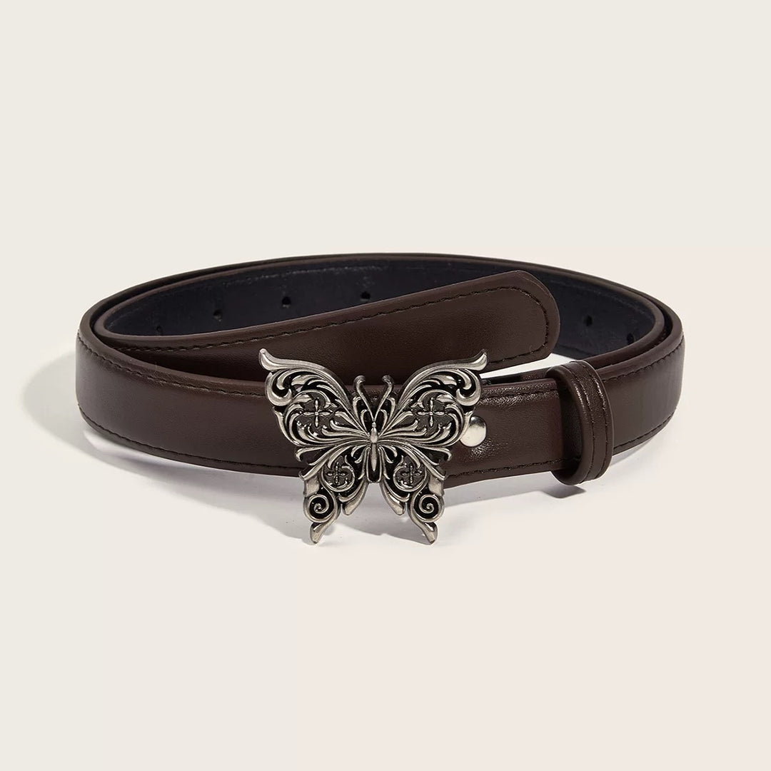 Butterfly motif buckle belt / a1122