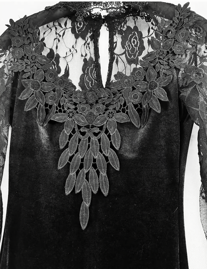 GOTHIC LACE VELVET MERMAID DRESS / LG1732