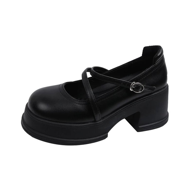 CROSS STRAP PLATFORM SHOES / V1159