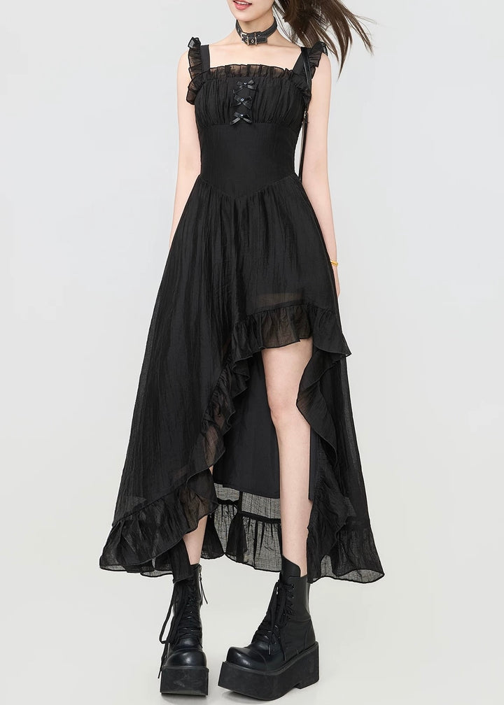 RIBBON FRILL HIGH-LOW DRESS / LG1598