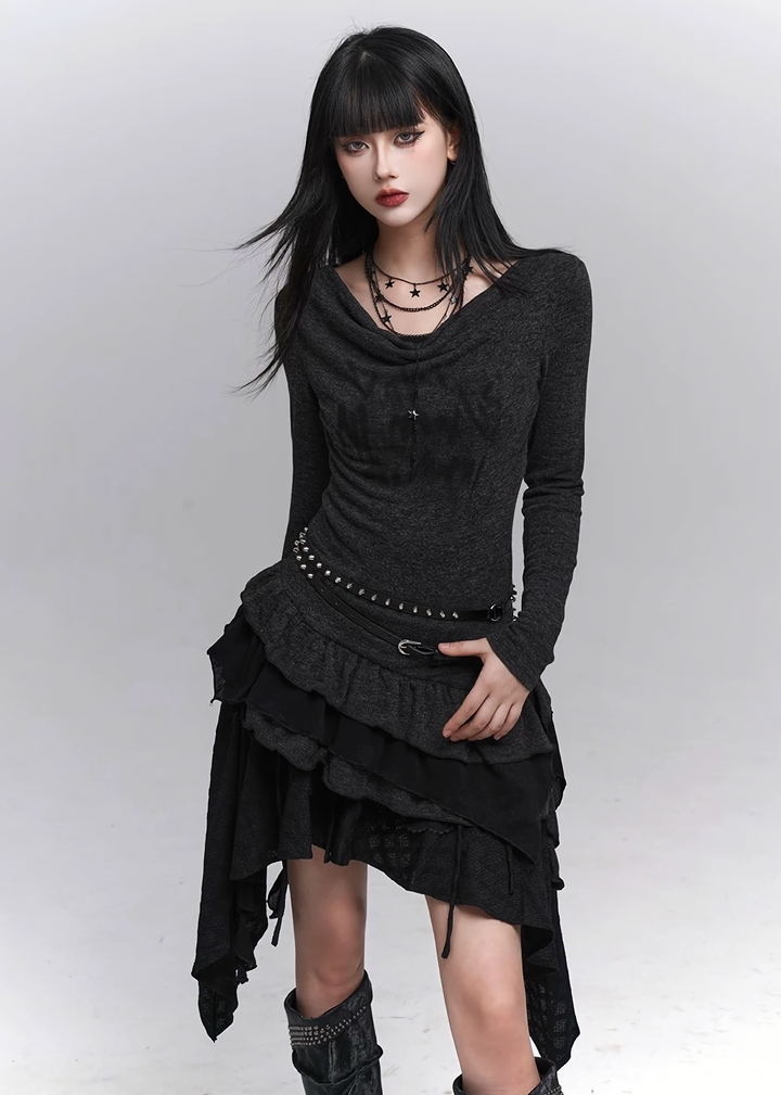 Gothic Layered Dress-like Top  / lg1334