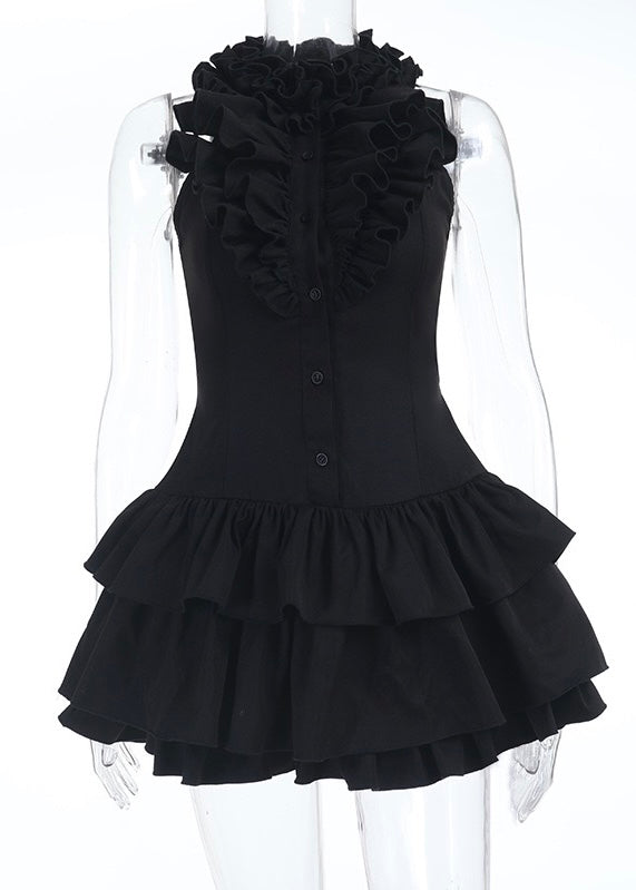 GOTHIC FRILL MINI DRESS / LG1556