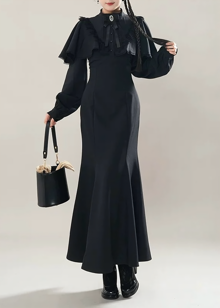 GOTHIC CAPE MERMAID DRESS / LG1603