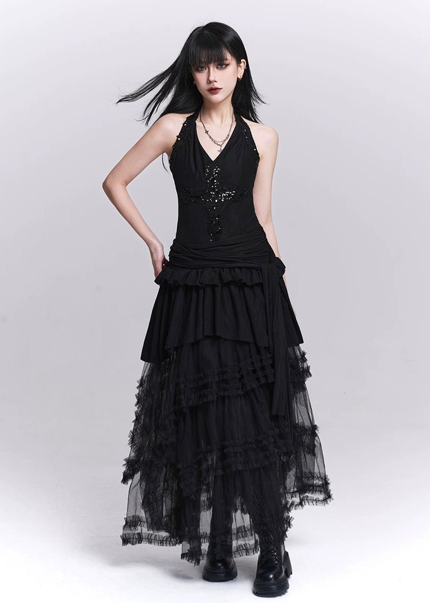 IRREGULAR LACE LAYERED SKIRT / LG1549