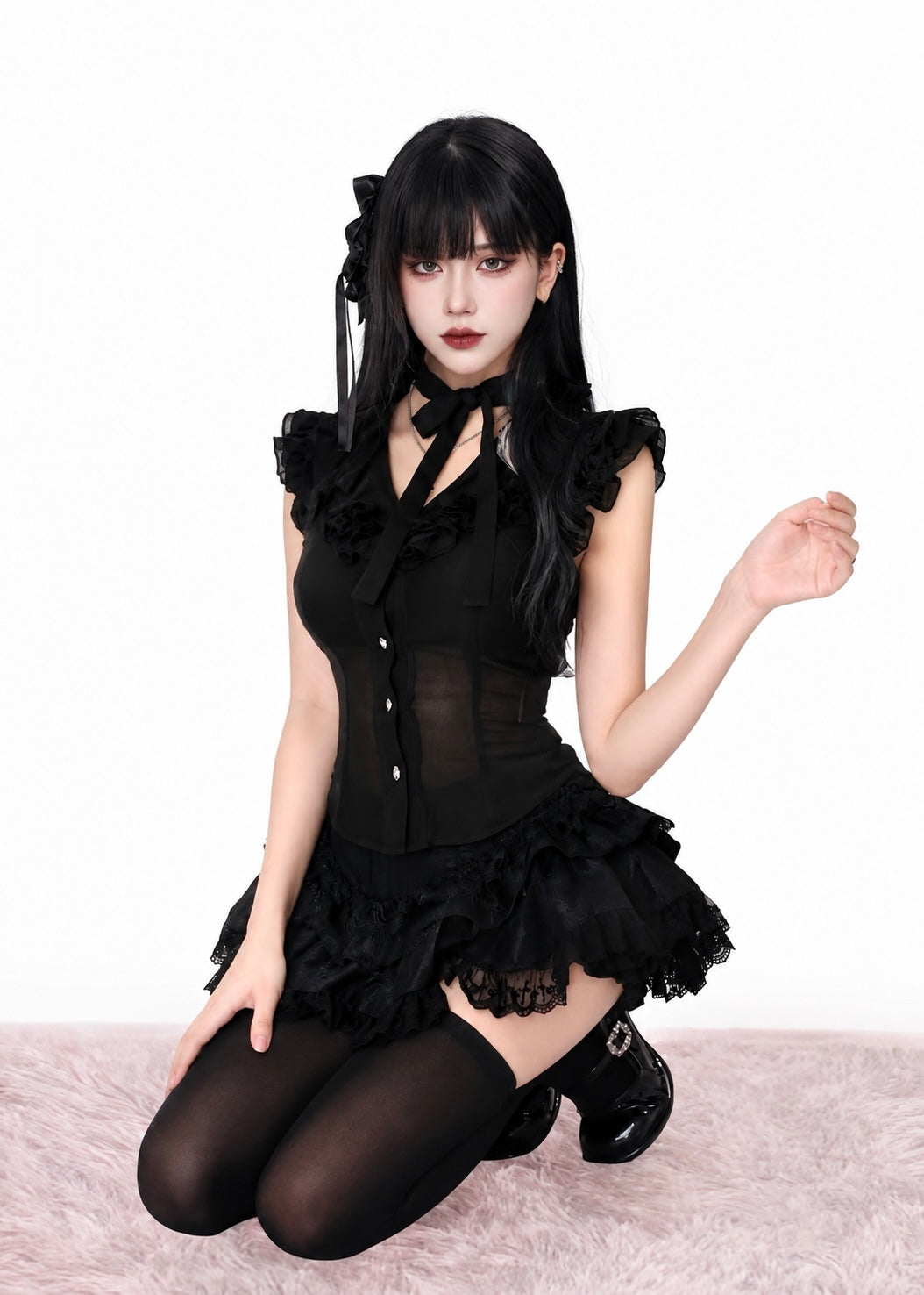DARK DOLLY LACE SETUP &amp; GOWN / LG1647