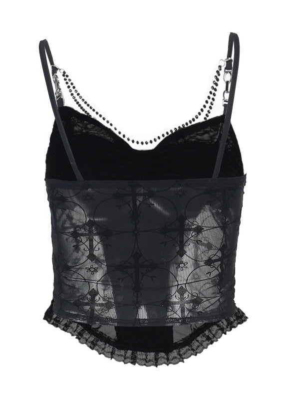 Cross lace camisole top / LG1299