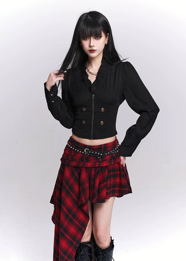 Frill Collar Corset Short Top / LG1514