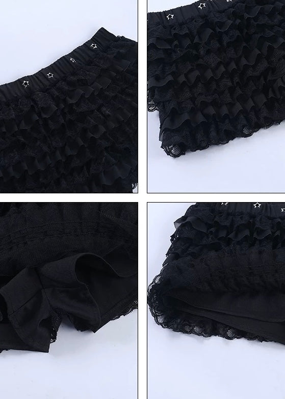 LACE TIERED MINI SKIRT / LG1571