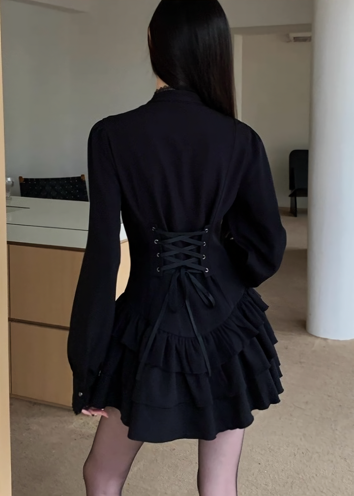 SILENT RUFFLE TIERED DRESS / LG1496