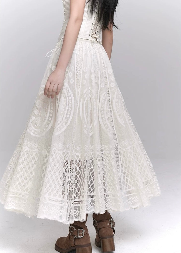 corset top &amp;amp; lace flare skirt / LG1236