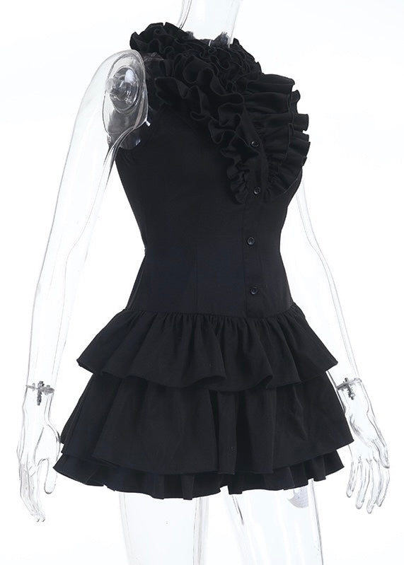 GOTHIC FRILL MINI DRESS / LG1556