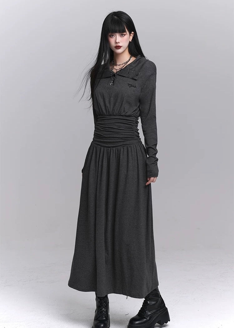 dark tailored polo dress / LG1228