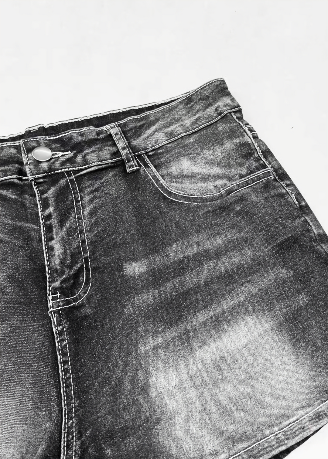 CROSS EMBROIDERY DENIM SHORT PANTS / LG1619