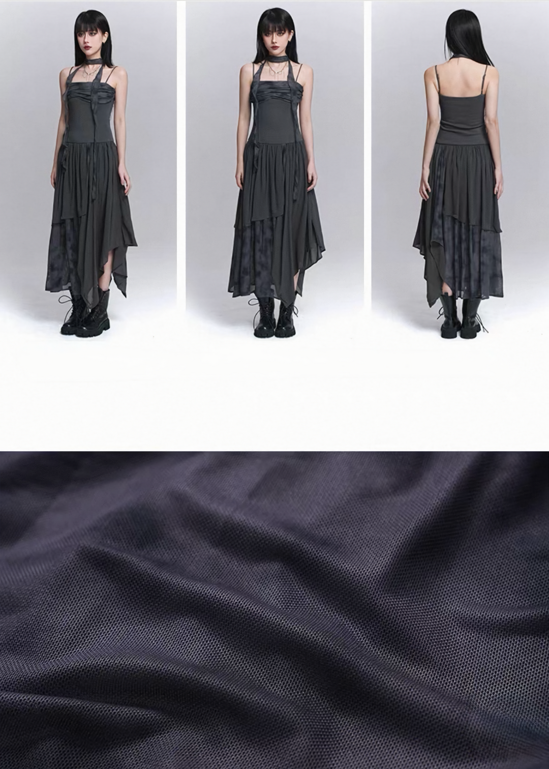 IRREGULAR LAYERED CHIFFON DRESS / LG1529