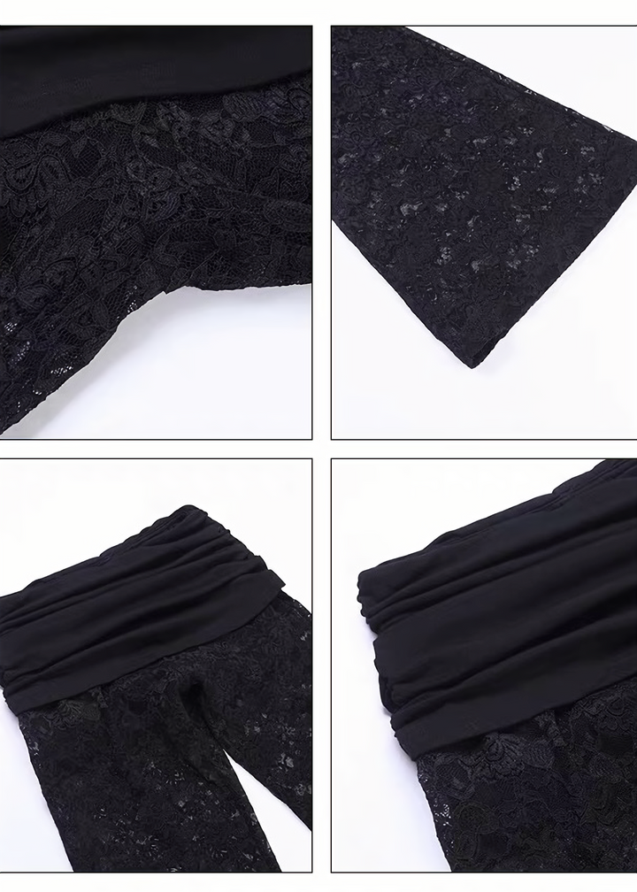 GOTHIC LACE LAYERED FLARE PANTS / LG1672