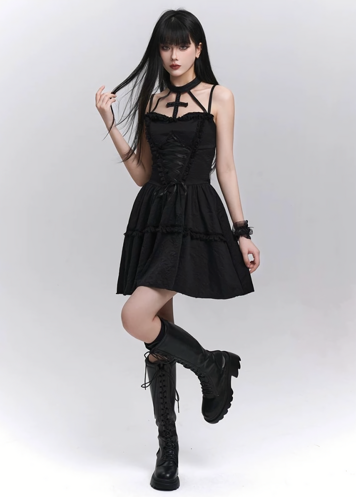 Gothic Cross Strap Dress / LG1284