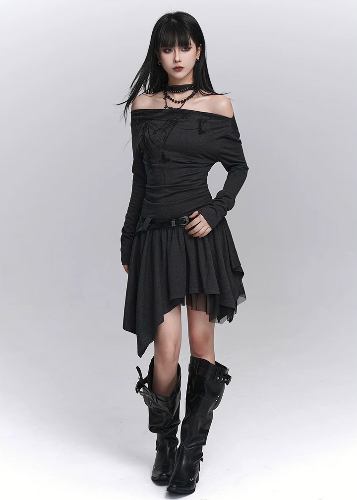 ASYMMETRIC WHISPER DRESS / LG1436