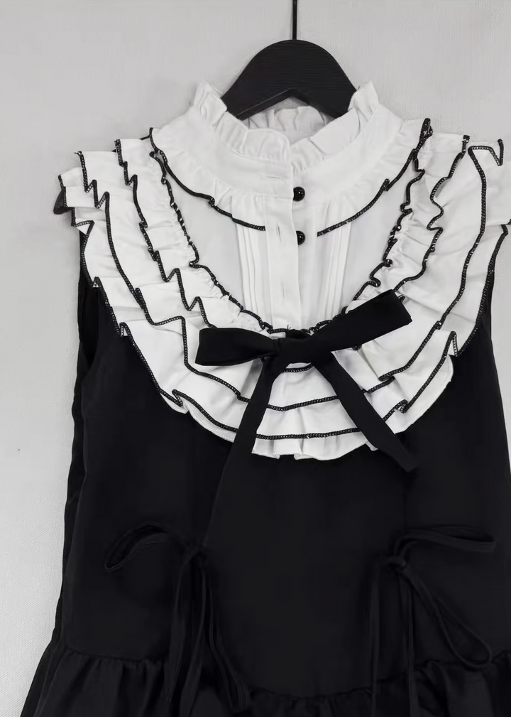 MONOTONE LAYERED FRILL DRESS /LG1621
