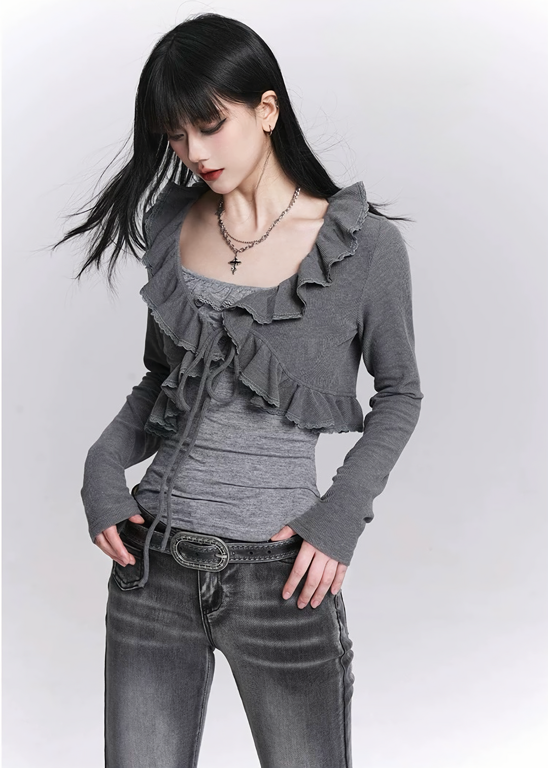 FRILL LAYERED TWO-PIECE TOP / LG1547