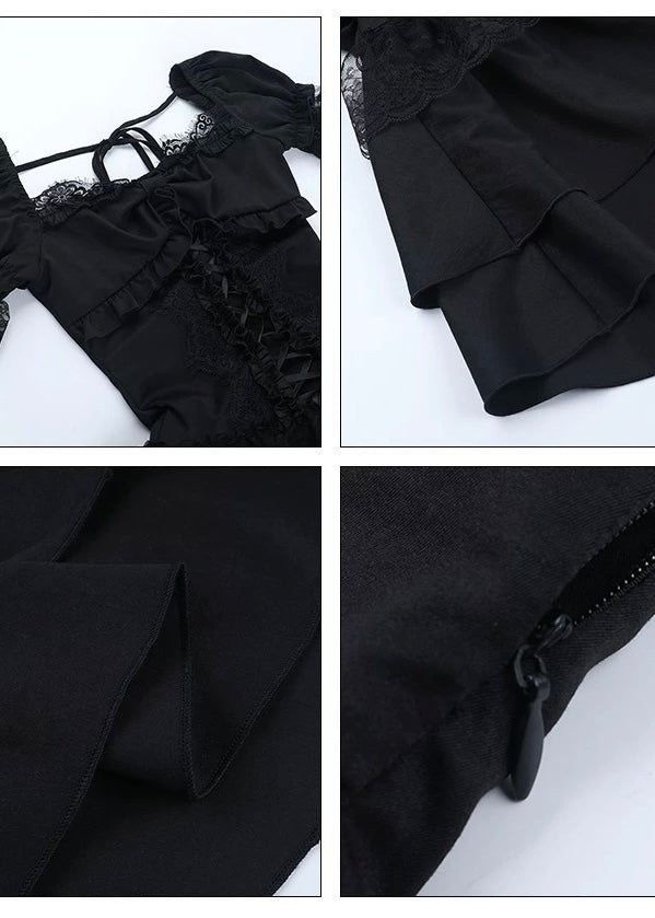 GOTHIC CORSET LACE MINI DRESS / LG1558