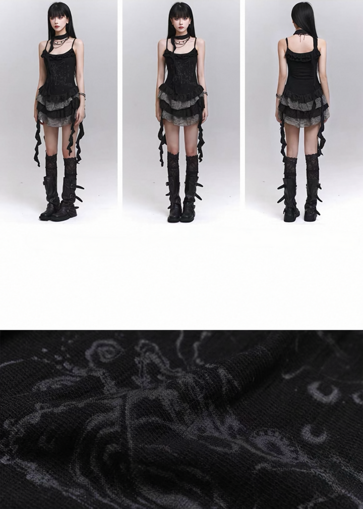 Layered frill gothic camisole dress / LG1291 