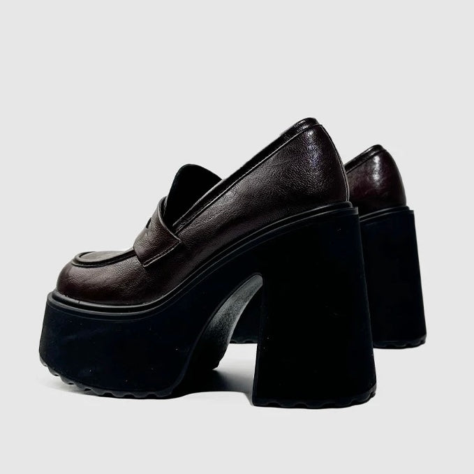 CHUNKY PLATFORM LOAFER HEELS / V1163
